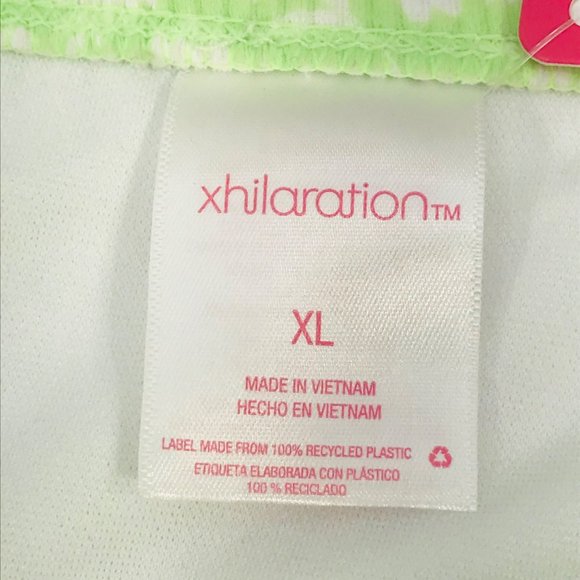 Xhilaration Womens Size XL 12-14 Cheeky Bikini Swim Bottom Lime Green Floral New - Picture 5 of 9